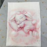 Mussola In Cotone Con Stampa Coniglietto Pisolone Neonato/a FIRST BABY MUSLIN2