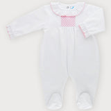 Tutina Intera In Cotone Con Punto Smoke Neonata SARDON LA413