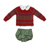 Completo Tre Pezzi Con Bermuda In Velluto Neonato YOEDU 0202
