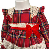 Abito Elegante Svasato Manica Lunga Scozzese Neonata LA AMAPOLA 0040