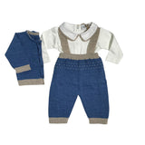 Tutina 3 Pezzi Con Salopette In Misto Lana Neonato BEBE' MARGO' B074TS