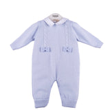 Tutina Intera In lana 100% Con Fiocchi Celeste BIMBALO' 6805