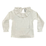 Maglia Manica Lunga In Caldo Cotone Con Collo Rouche Bambina CALAMARO 15023