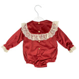 Pagliaccetto In Velluto Con Pizzo Neonata VALENTINA BEBES HADA122