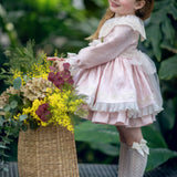 Abito Elegante Manica Lunga Damascato Bambina MIMOSA CIELO DE FANTASIA