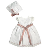 Elegantes Taufkleid aus cremefarbenem Tüll für Mädchen PONTO POR PONTO 5956