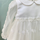 Baptismal Dress In Tulle And Cream Satin For Baby Girl ISABEL B32