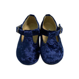 RIZITOS Samt-Erste-Schritte-Schuhe für Kinder mit Ösen B2004V