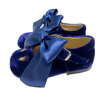 RIZITOS Mädchen-Samtschuhe mit Ösen und Schleife B3307V