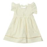 Abito Smanicato In Misto Lino Con Punto Smoke Bambina DR KID DK460