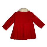 Zweireihiger, ausgestellter Mantel aus Stoff mit Kunstpelzkragen für Mädchen DEL SUR 4992