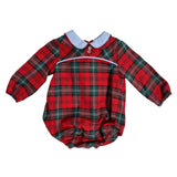 Pagliaccetto Manica Lunga In Caldo Cotone Scozzese Neonato YOEDU 1900