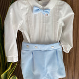 Elegantes Set aus Hemd und Bermuda für Neugeborene Ponto por ponto 6045