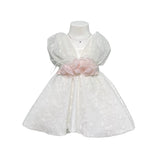 Abito Smanicato Elegante Battesimale In Pizzo Neonata ISABEL B16