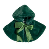 Eleganter Umhang mit Kapuze aus Kunstfell und Satinschleife für Babys ISABEL F593