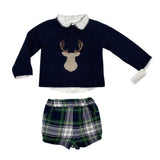Completo Scozzese con Renna Neonato VALENTINA BEBES KAX213