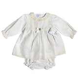 Elegantes cremefarbenes Babymädchenkleid mit Culotte GRANLEI 23153