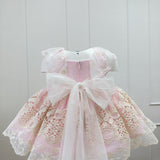 Abito Elegante Smanicato In Pizzo Bambina MIMOSA MIA FLOR