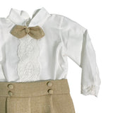 Completo Camicia e Bermuda Elegante Neonato Ponto por ponto 6045