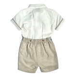 Completo Corto Elegante In Lino Con Bermuda Neonato PONTO POR PONTO 6331