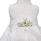 Abito Smanicato In Misto Lino E Pizzo Neonata NINNAOH E24AB23