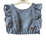 Crop Top Giromanica Con Ruches Bambina In Misto Lino JOSè VARON 42124