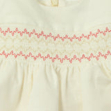 Abito Smanicato In Misto Lino Con Punto Smoke Neonata DR KID DK360