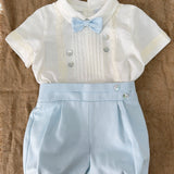 Completo Corto Elegante In Lino Con Bermuda Neonato PONTO POR PONTO 6493