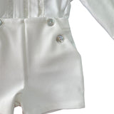 Completo Elegante In Caldo Cotone Con Camicia e Bermuda Neonato PONTO POR PONTO 6631