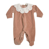 Tutina Intera In Ciniglia Ricamata Neonata BEBE' MARGO' B045T