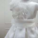 Elegant Ceremony Sleeveless Dress In White Mikado Girl BUFI B1182AB