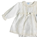 Elegantes cremefarbenes Babymädchenkleid mit Culotte GRANLEI 23153