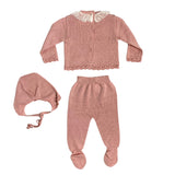 Tutina Spezzata Con Cuffia In Filo Di Cotone Neonata BABY FASHION 620.15