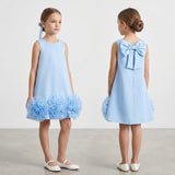 Abito Smanicato Elegante Con Fiori Bambina SARABANDA G452