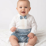 Completo Elegante In Velluto Con Camicia e Bermuda Neonato PONTO POR PONTO 6634