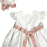 Elegantes Taufkleid aus cremefarbenem Tüll für Mädchen PONTO POR PONTO 5956
