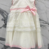 Abito Elegante Battesimale Con Cuffia E Culotte Bianco Neonata PONTO POR PONTO 5809