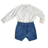 Completo Camicia e Bermuda Elegante Neonato Ponto por ponto 6041