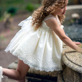 Abito Elegante Smanicato In Tulle Ricamato Bambina MIMOSA HELIOS