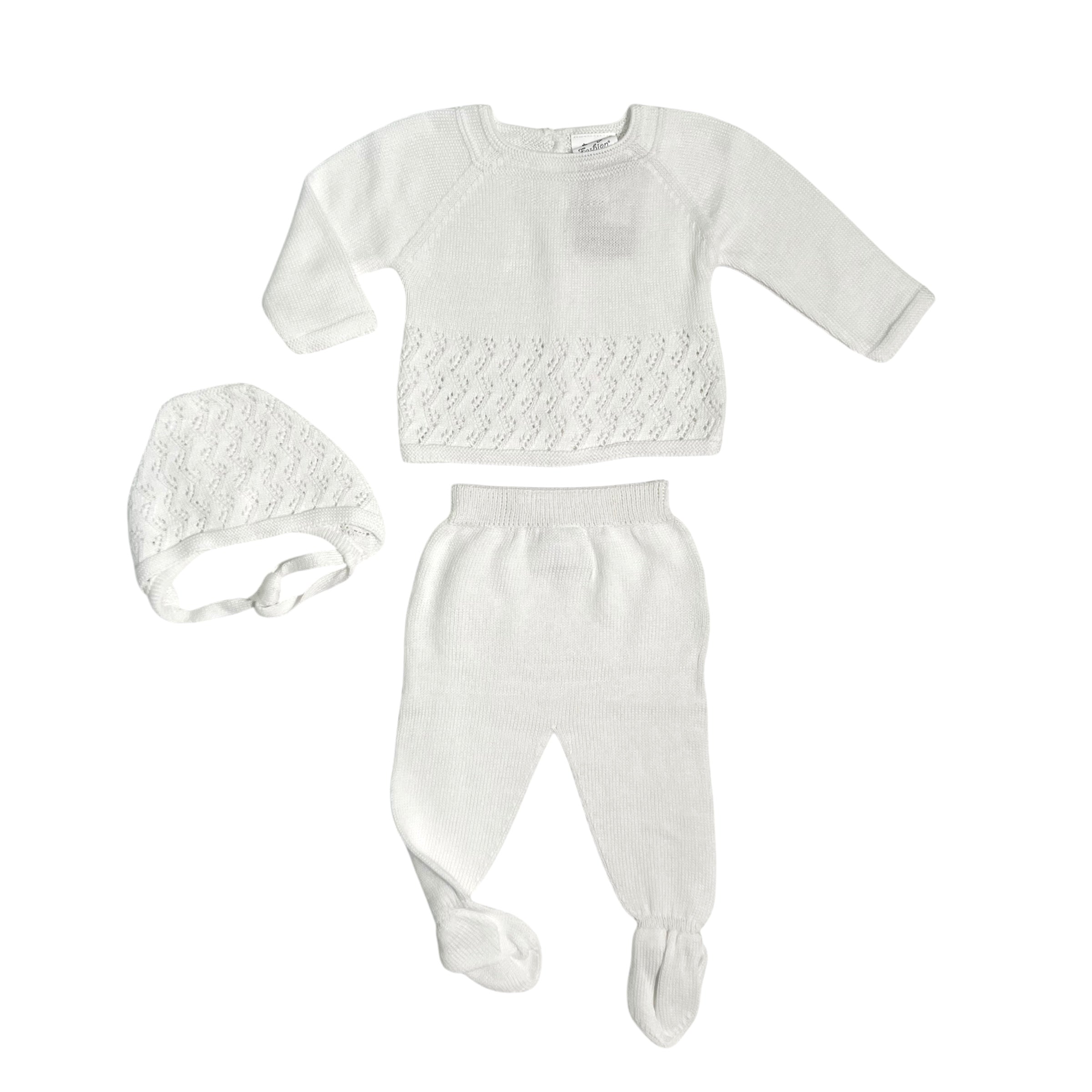 Tutina Spezzata Con Cuffia In Filo Di Cotone Neonato BABY FASHION 620.7