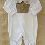 Tutina Intera In Cotone Con Colletto Ricamato Neonato BEBE' MARGO' B081T