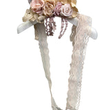 Pink Lace Headband With Flower Application Little Girl MIMILU '434C