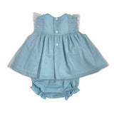 Abito Corto Con Culotte In Tulle Neonata DEL SUR 0078