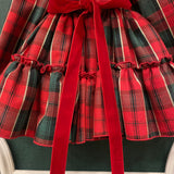 Elegantes, ausgestelltes Langarm-Schottenkleid für Baby-Mädchen LA AMAPOLA 0040