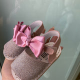 Minorchina Glitter Sandals with Satin Bow INDEX 300