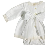 Elegantes cremefarbenes Babymädchenkleid mit Culotte GRANLEI 23153