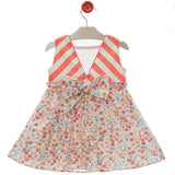 Abito Smanicato Svasato In Cotone Stampato Bambina DEL SUR 0559