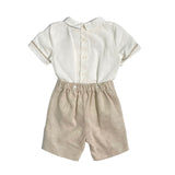 Completo Corto Elegante In Lino Con Bermuda Neonato PONTO POR PONTO 6132