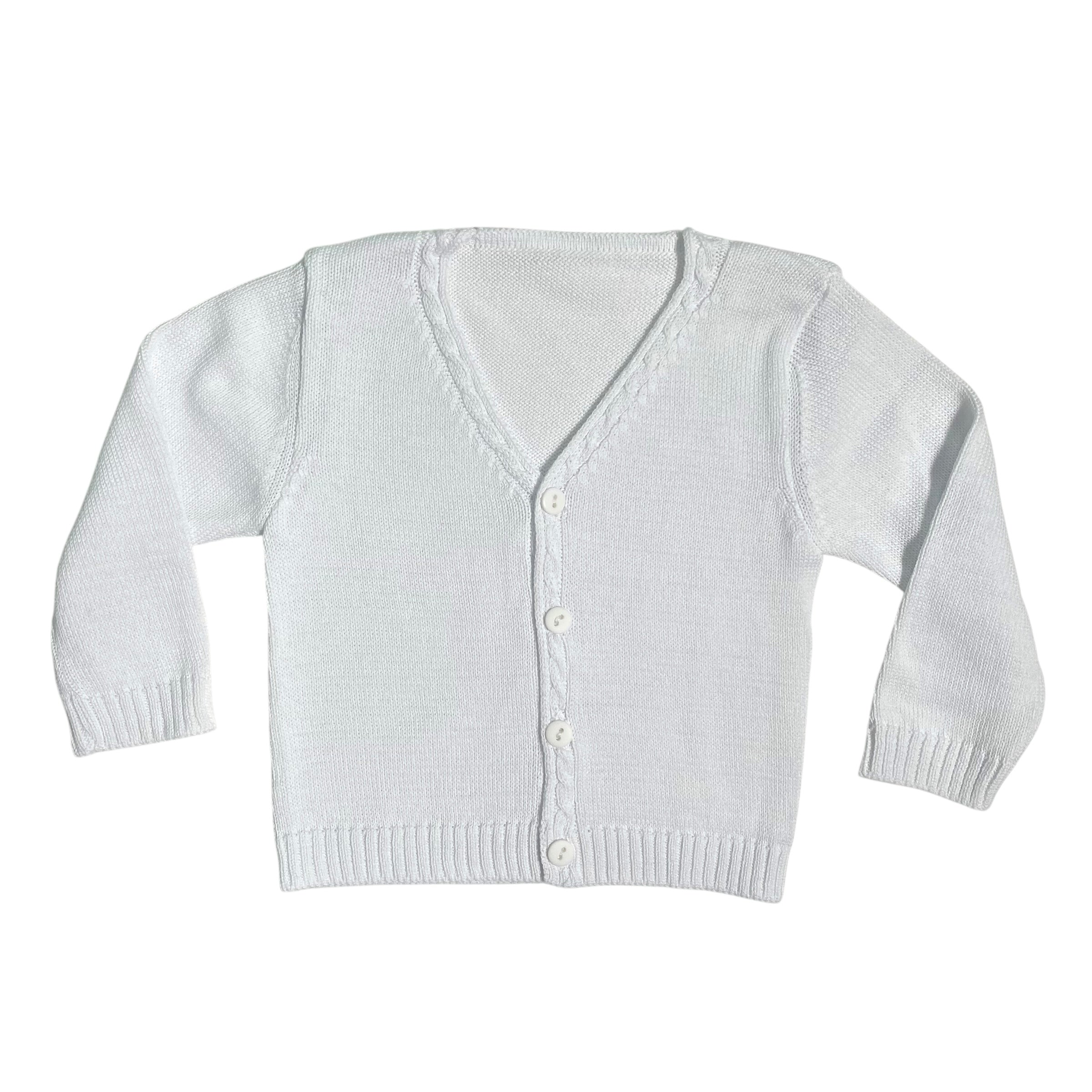 Cotton Thread Cardigan With Newborn Braid PONTO POR PONTO 765