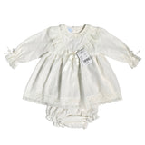 Elegantes cremefarbenes Babymädchenkleid mit Culotte GRANLEI 23119